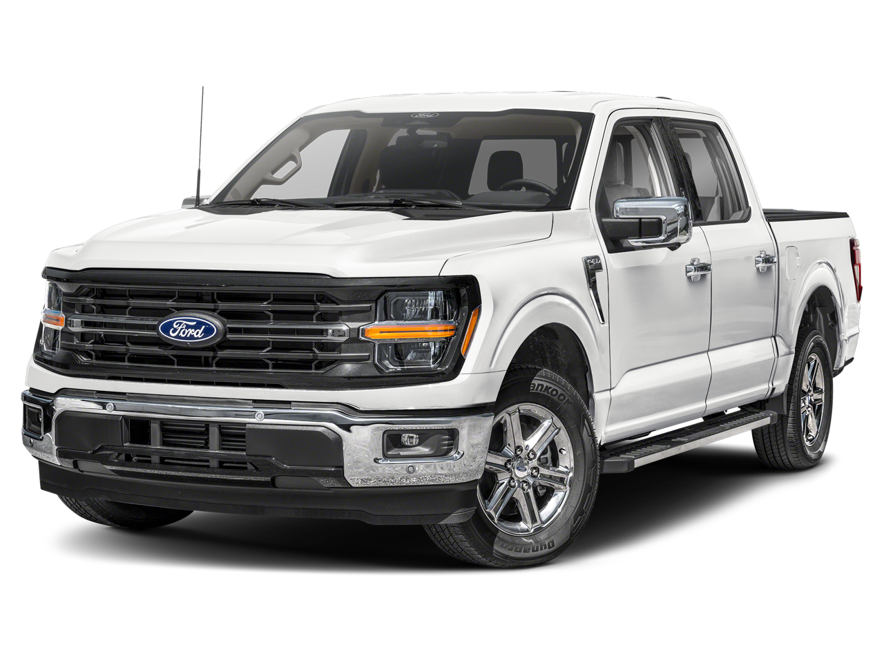 2025 Ford F-150 XLT in Oxford White — front three-quarter view