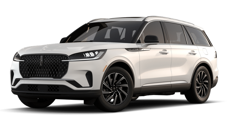 2026 Lincoln Aviator Premiere in Pristine White Metallic Tri-Coat — front three-quarter view