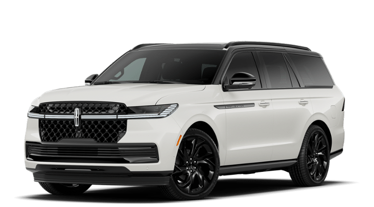 2027 Lincoln Navigator Black Label in Pristine White Metallic Tri-Coat — front three-quarter view