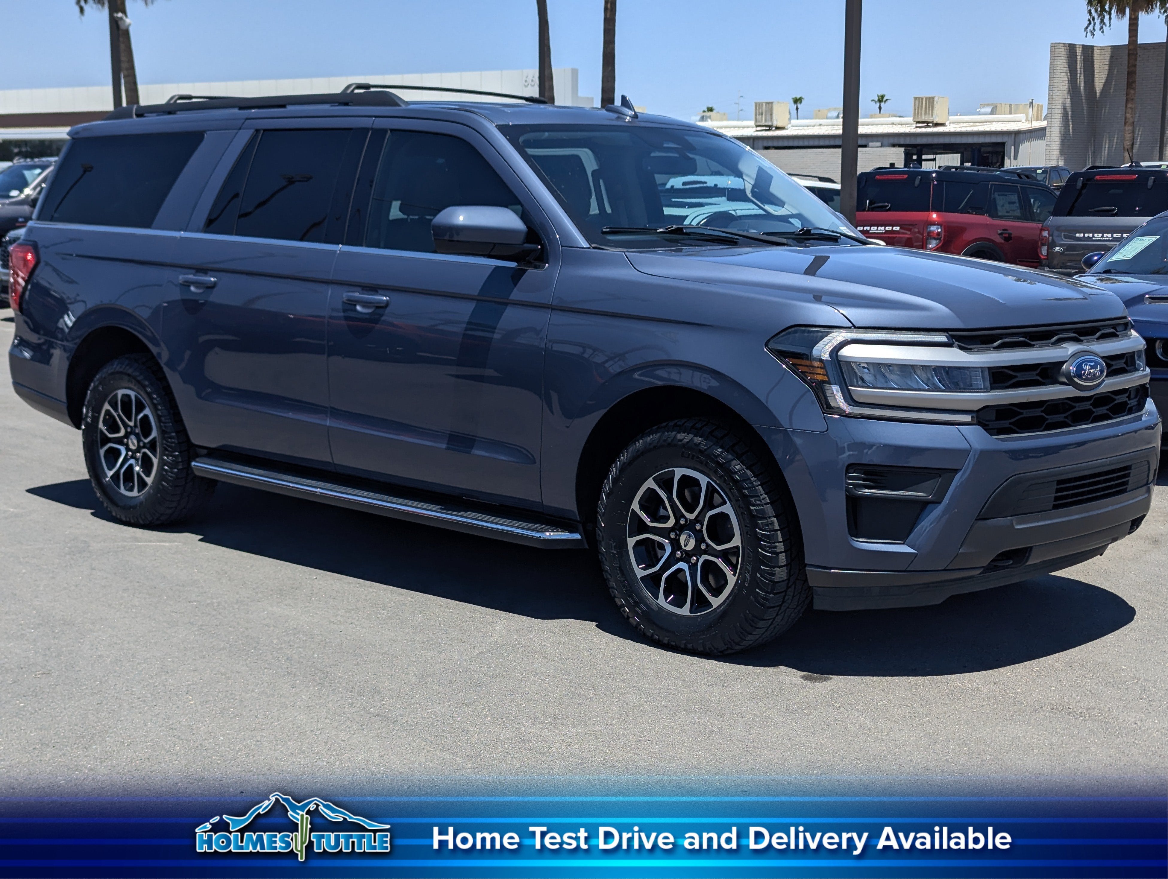 2022 Ford Expedition Max XLT in Blue Tinted Clear — front three-quarter view