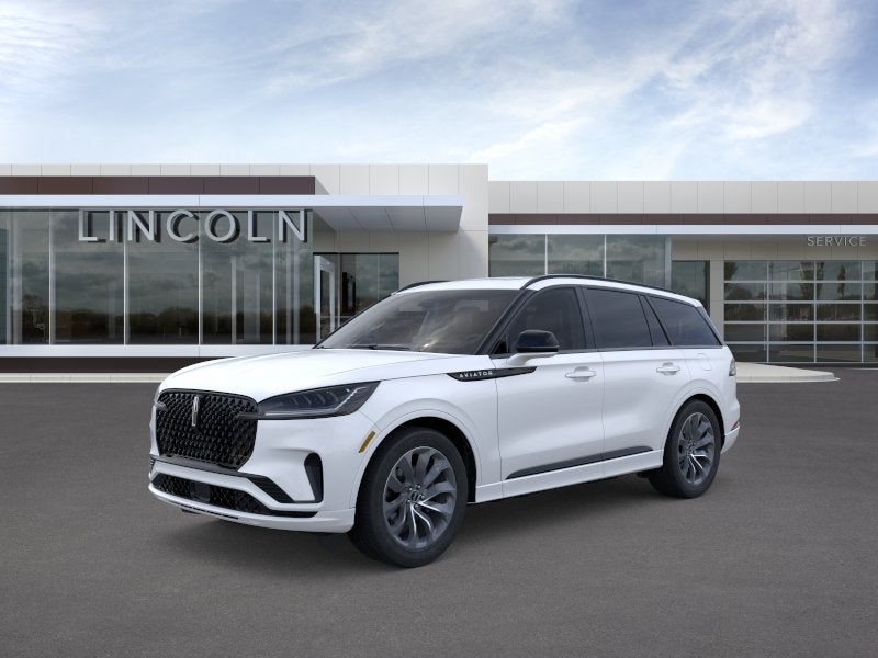 2026 Lincoln Aviator Premiere in Pristine White Metallic Tri-Coat — front three-quarter view