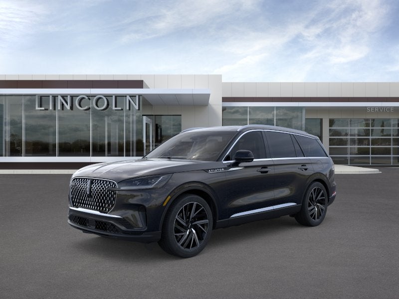 2026 Lincoln Aviator Reserve in Infinite Black Metallic Clearcoat — front three-quarter view