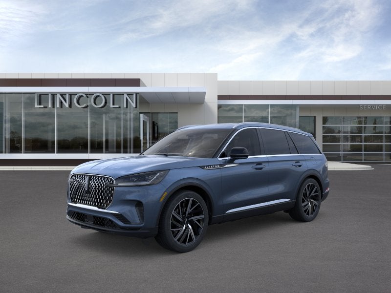 2026 Lincoln Aviator Reserve in Whisper Blue Metallic Clearcoat — front three-quarter view