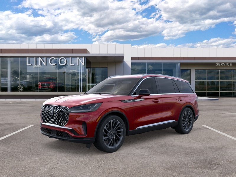 2026 Lincoln Aviator Reserve in Red Carpet Metallic Tinted Clearcoat — front three-quarter view