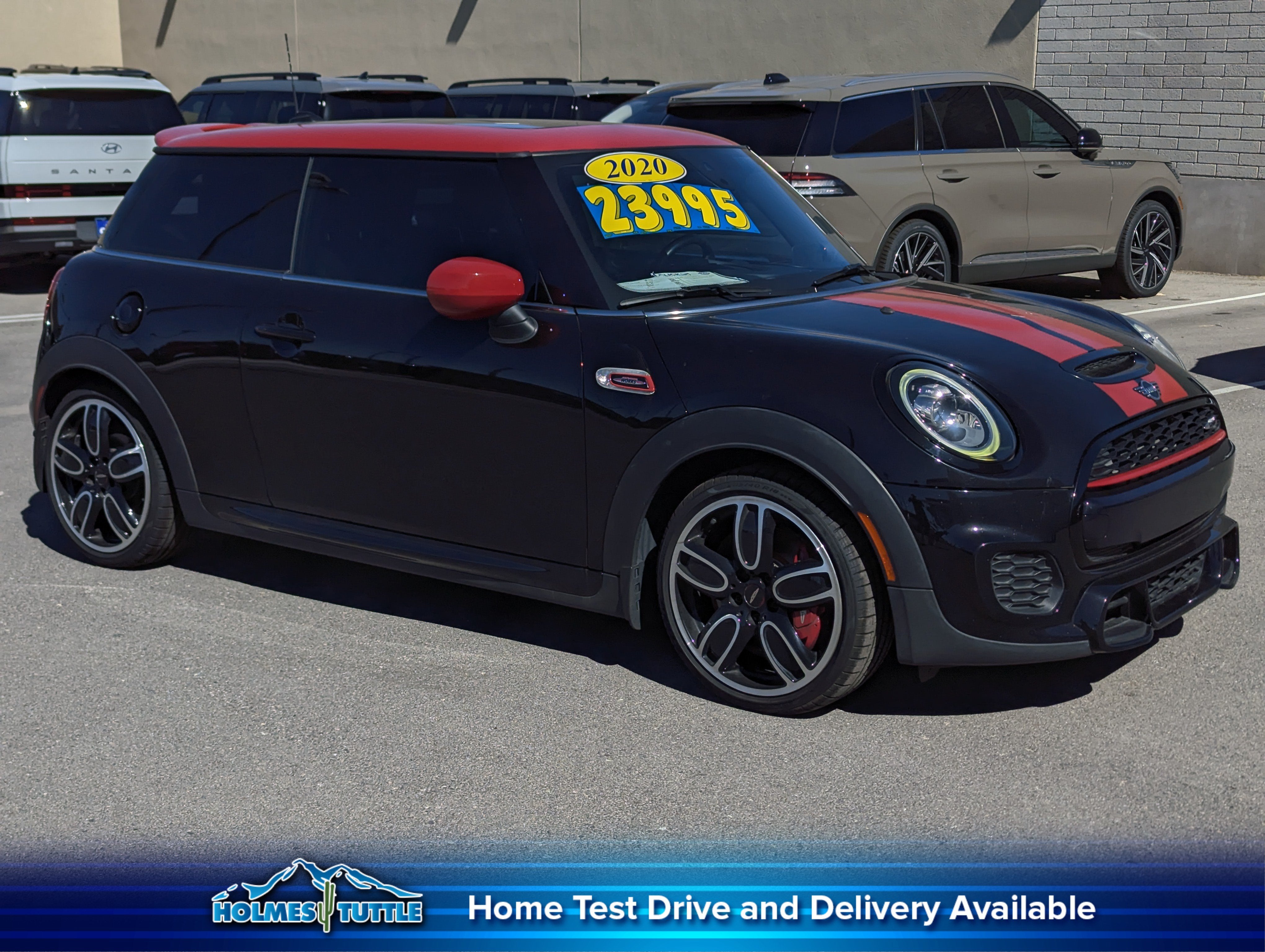 2020 MINI Hardtop 2 Door John Cooper Works in Midnight Black Metallic — front three-quarter view